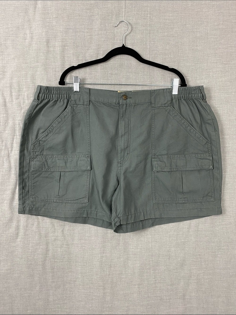 NEW Red Head Beachcombe Cargo Shorts Grey Denim Size 46 Elastic Waist